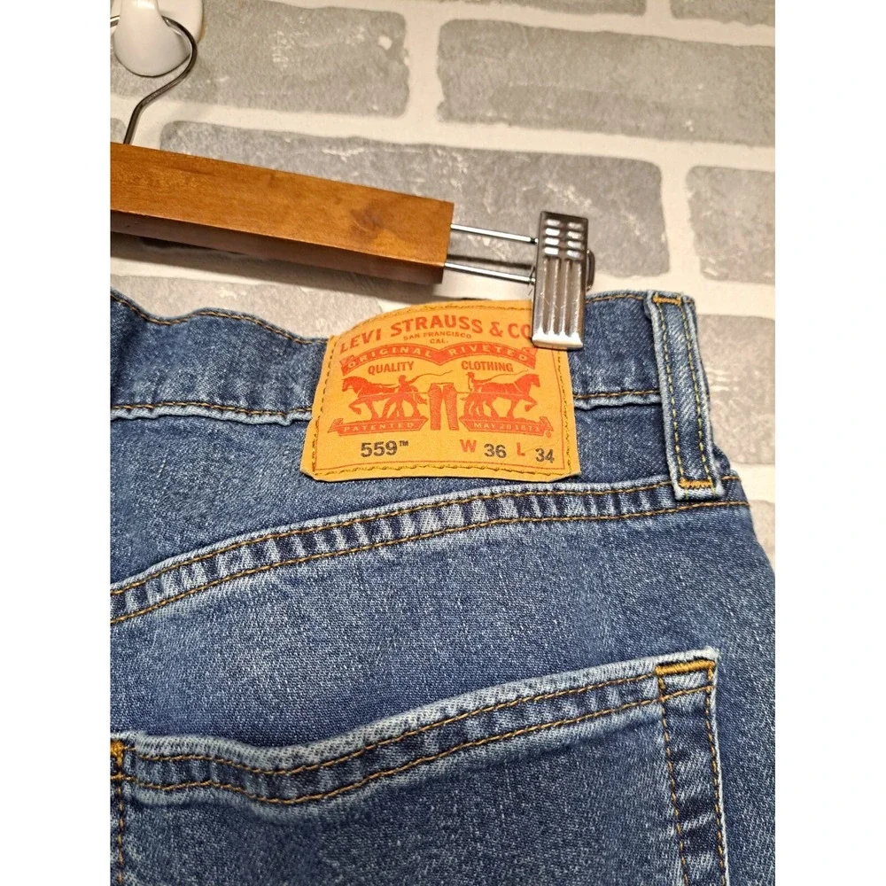 Levis‎ Strauss Mens Straigh Leg Western Blue Jeans Rodeo Ranchero Size 36 X 34L